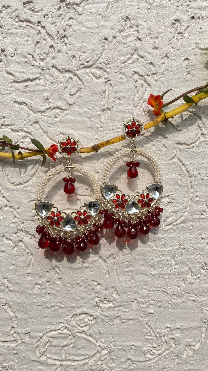 SURUKH LAAL MOTI EARRING - Pomcha Jaipur