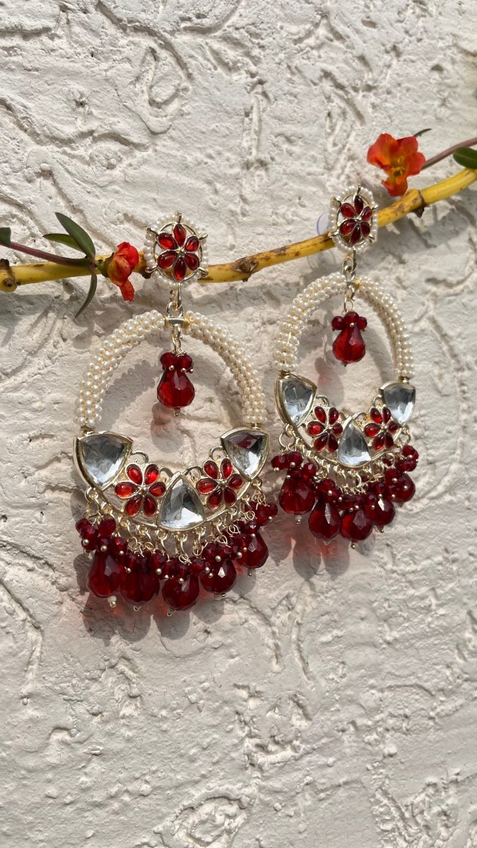 SURUKH LAAL MOTI EARRING - Pomcha Jaipur