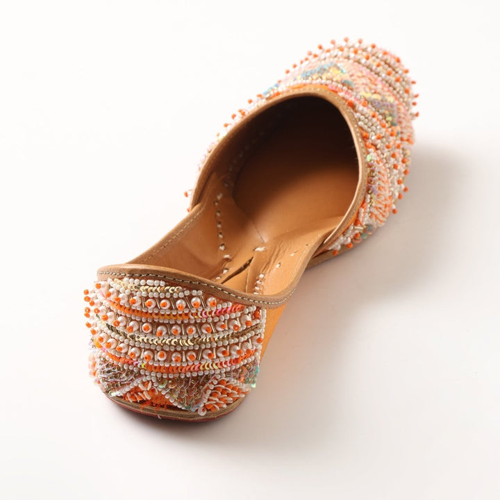 ZAREEN ORANGE BEADS MOJARI - Pomcha Jaipur