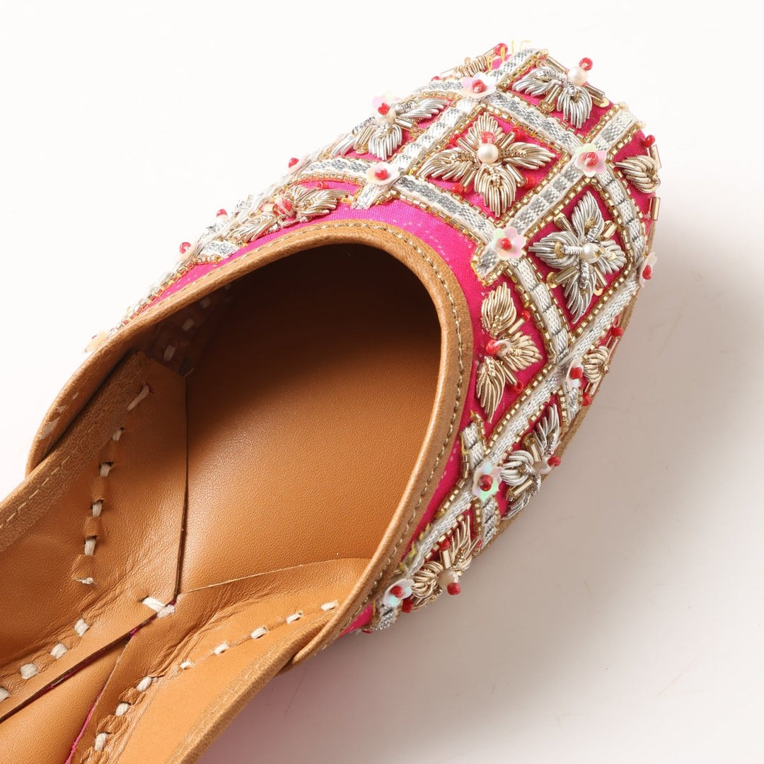 ZUBAIDA PINK GOTTA ZARDOZI MOJARI - Pomcha Jaipur