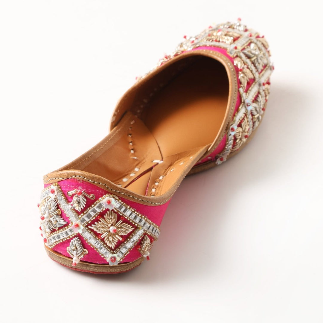 ZUBAIDA PINK GOTTA ZARDOZI MOJARI - Pomcha Jaipur