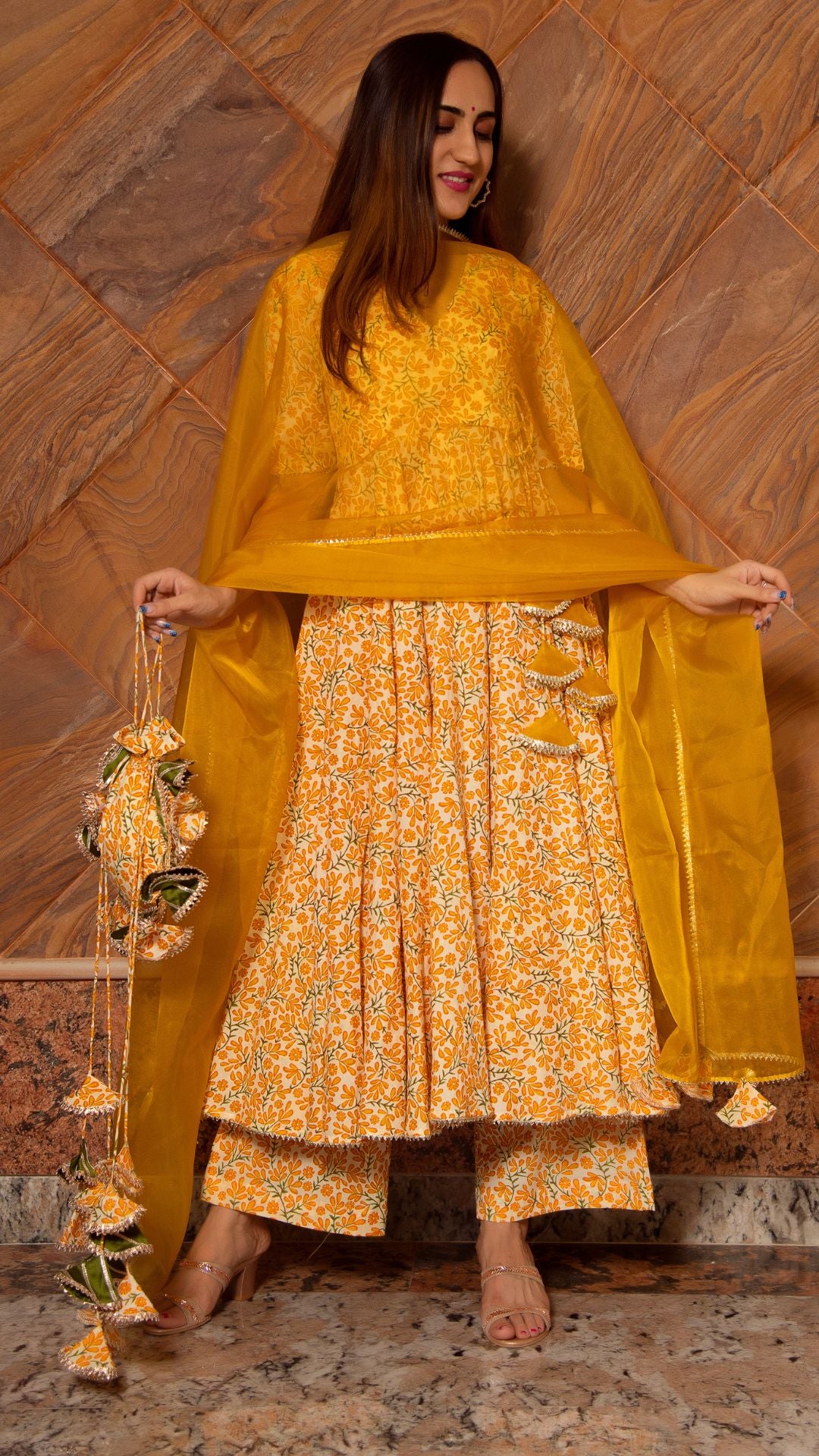 SURAIYA LEAF COTTON ANGRAKHA SET - Pomcha Jaipur