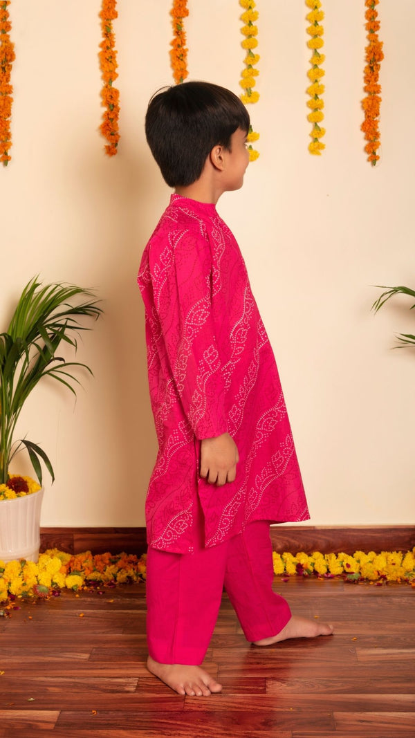 Bachpan bhendhaj pink kurta set - Pomcha Jaipur
