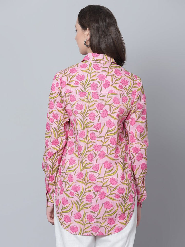 DARIKA COTTON HAND BLOCK WOMEN SHIRT - Pomcha Jaipur