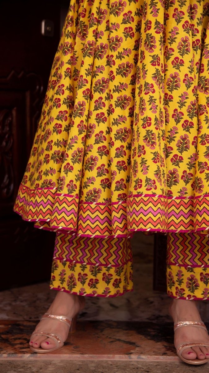 DARIYA COTTON ANARKALI SET - Pomcha Jaipur