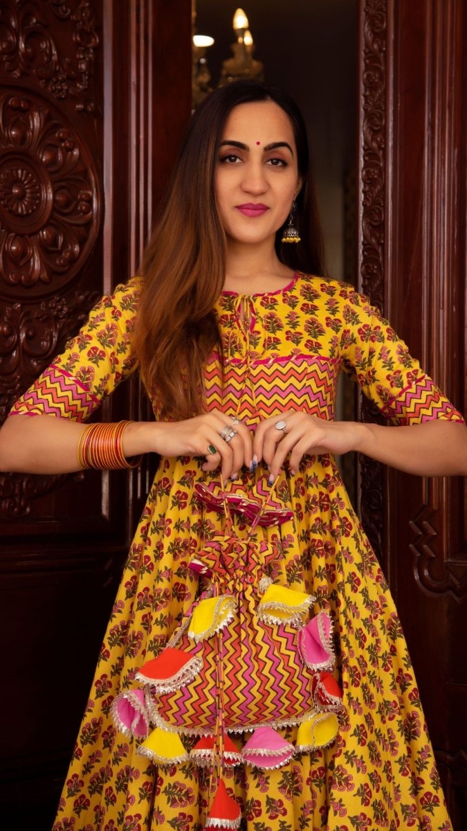 DARIYA COTTON ANARKALI SET - Pomcha Jaipur