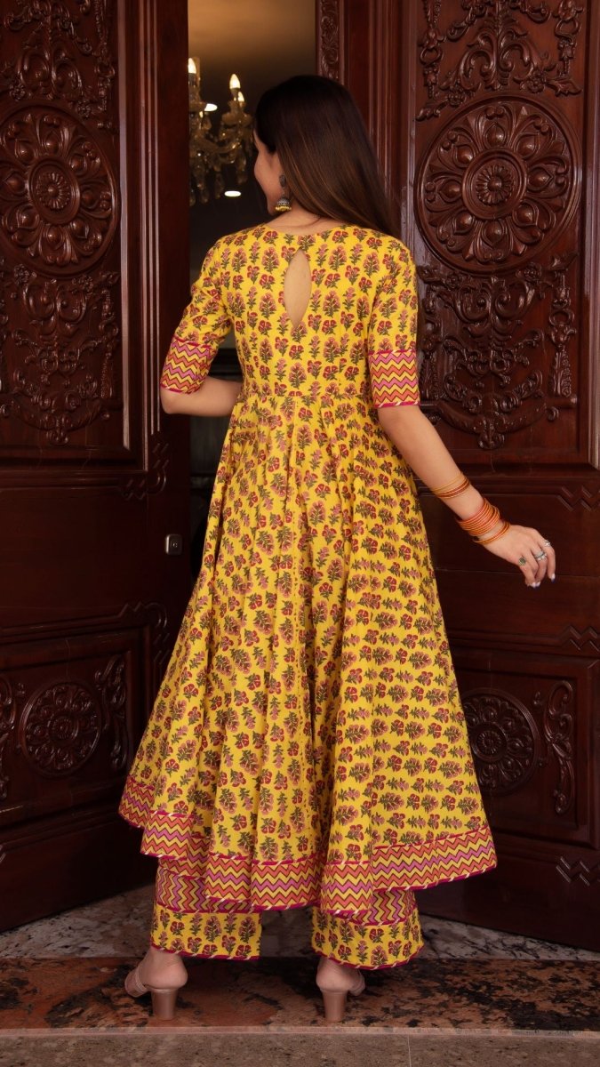 DARIYA COTTON ANARKALI SET - Pomcha Jaipur