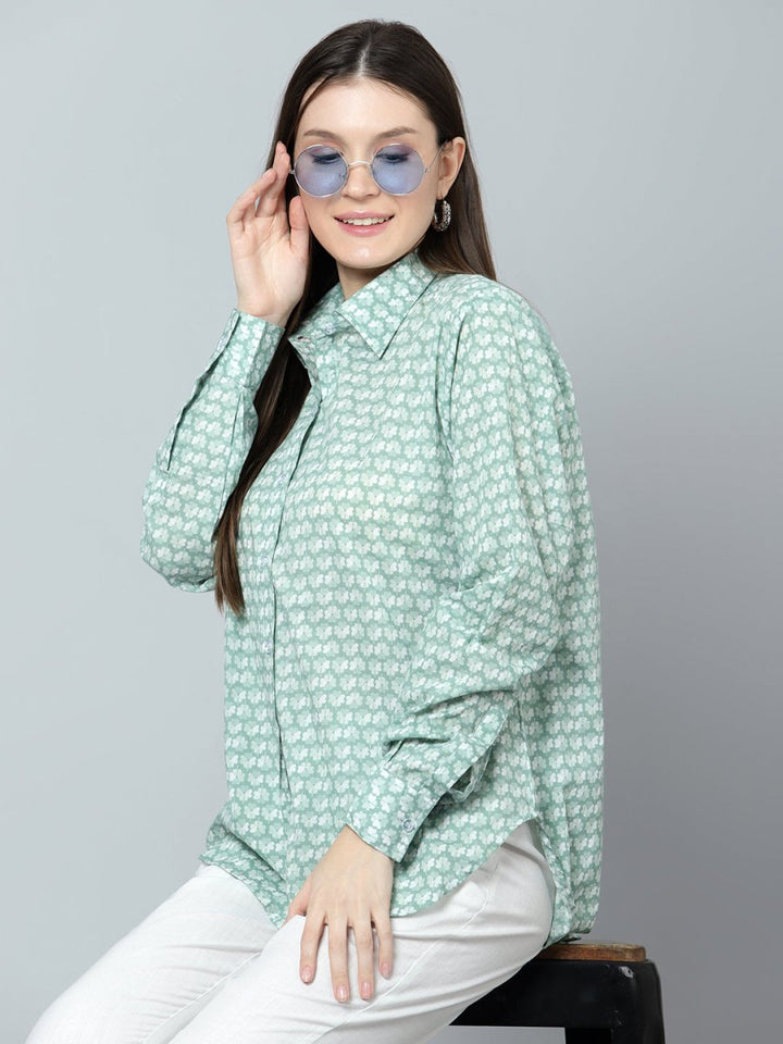 DHRITI COTTON HAND BLOCK WOMEN SHIRT - Pomcha Jaipur