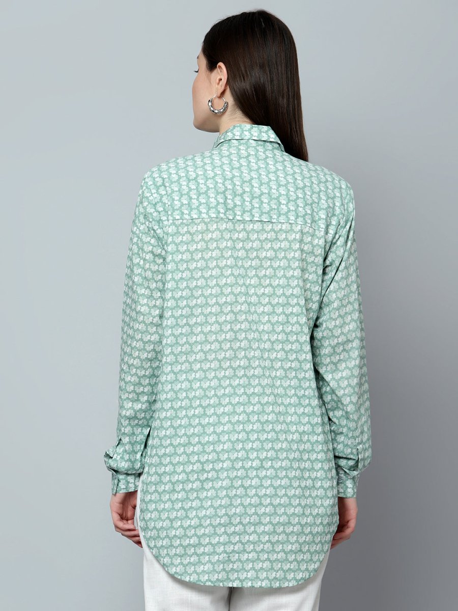 DHRITI COTTON HAND BLOCK WOMEN SHIRT - Pomcha Jaipur