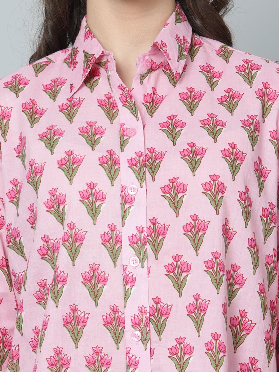 DIYA COTTON HAND BLOCK WOMEN SHIRT - Pomcha Jaipur