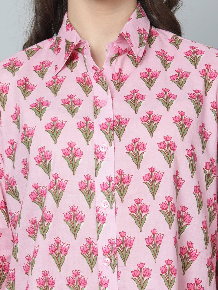 DIYA COTTON HAND BLOCK WOMEN SHIRT - Pomcha Jaipur