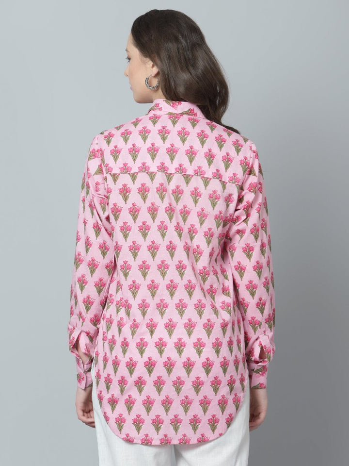 DIYA COTTON HAND BLOCK WOMEN SHIRT - Pomcha Jaipur