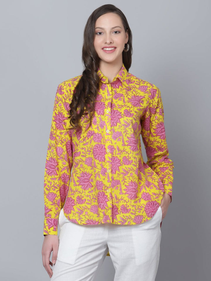 EKANI COTTON HAND BLOCK WOMEN SHIRT - Pomcha Jaipur