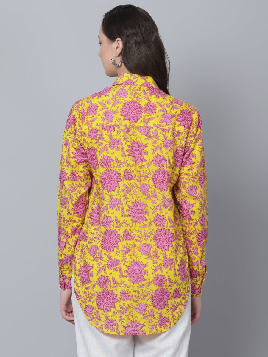 EKANI COTTON HAND BLOCK WOMEN SHIRT - Pomcha Jaipur