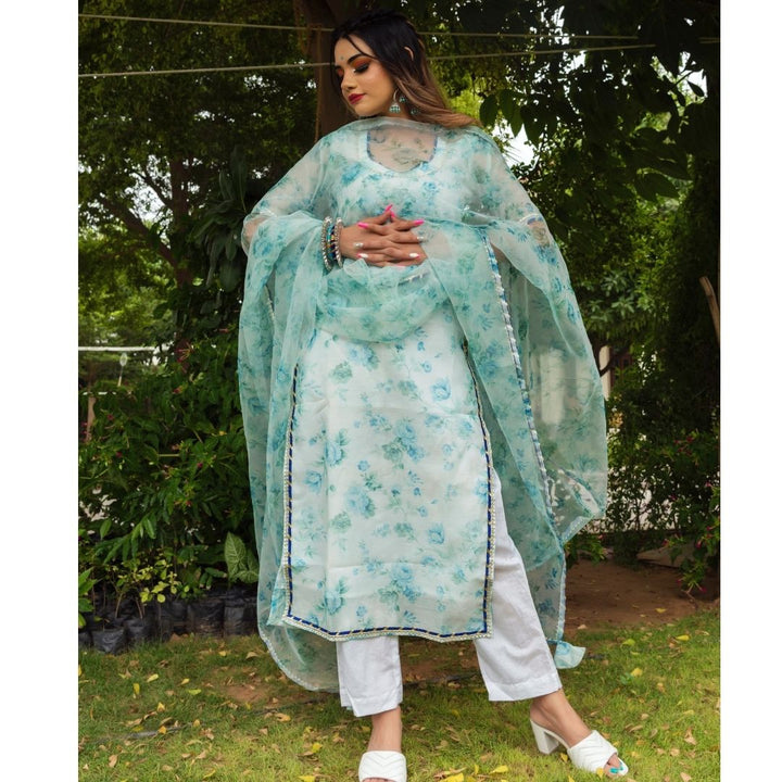 FALAK CHANDERI SUIT SET - Pomcha Jaipur