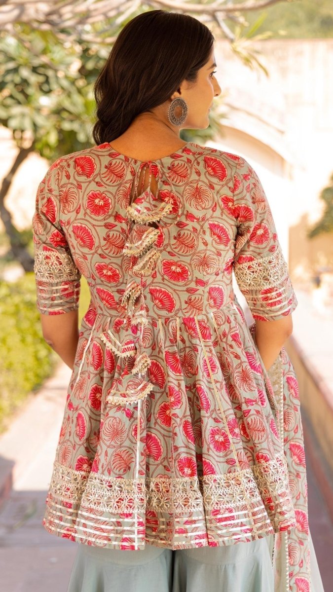 FAREEN COTTON SHARARA SET - Pomcha Jaipur