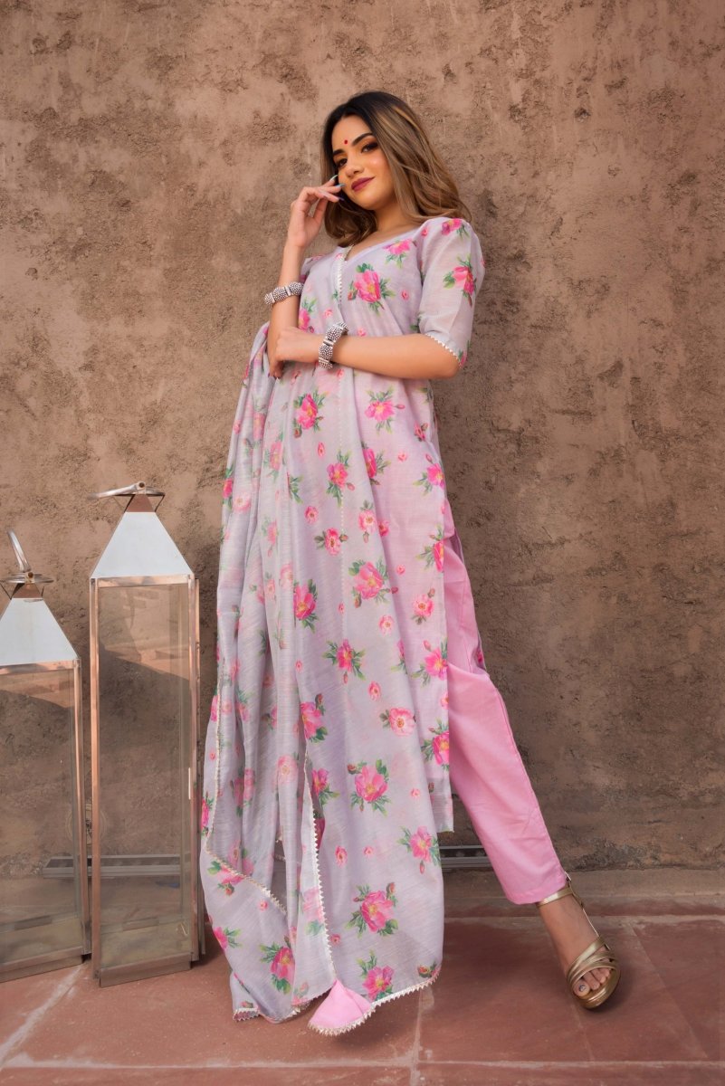 GULAB MODAL COTTON SUIT SET - Pomcha Jaipur