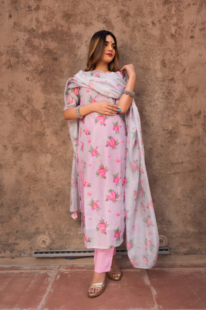 GULAB MODAL COTTON SUIT SET - Pomcha Jaipur