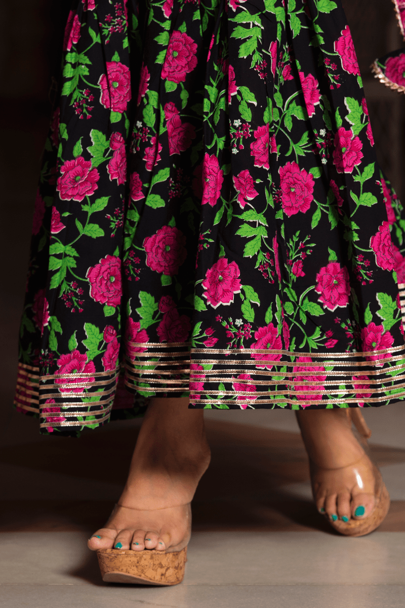 GULMOHAR COTTON HAND BLOCK SHARARA SET - Pomcha Jaipur