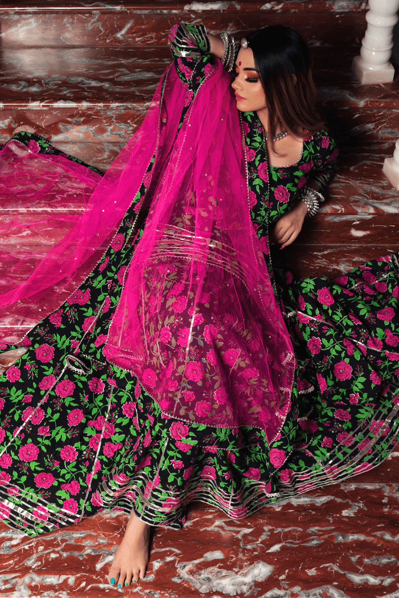 GULMOHAR COTTON HAND BLOCK SKIRT SET - Pomcha Jaipur