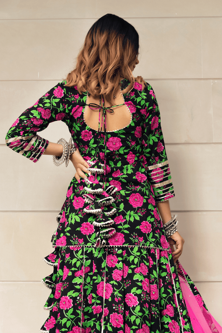 GULMOHAR COTTON HAND BLOCK SKIRT SET - Pomcha Jaipur