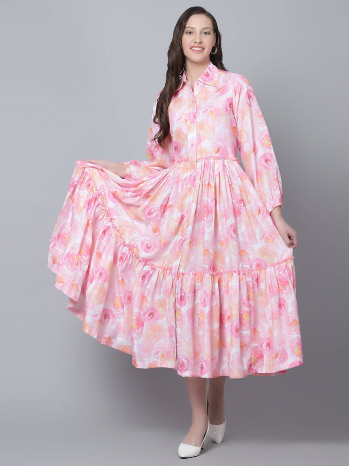 HAADIYA MUSLIN TIERED DRESS - Pomcha Jaipur