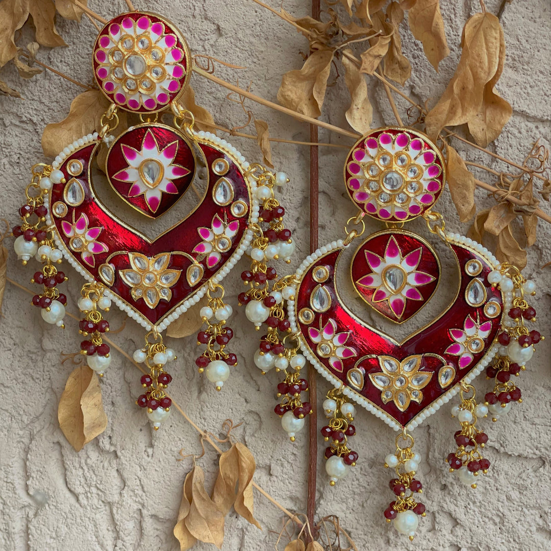 Jharokha moti jaal earring