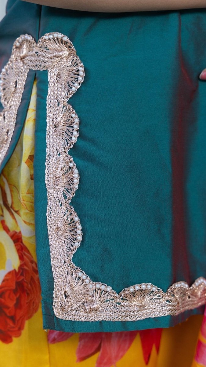 JHILMIL GREEN YELLOW SHARARA SET - Pomcha Jaipur