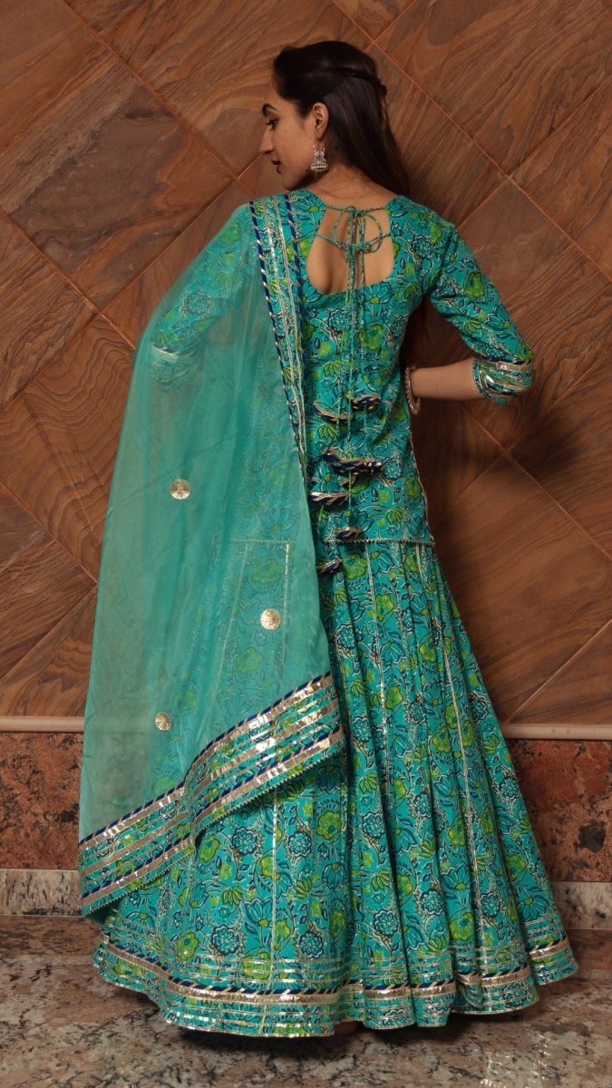 KALAKRITI COTTON HAND BLOCK SKIRT SET - Pomcha Jaipur