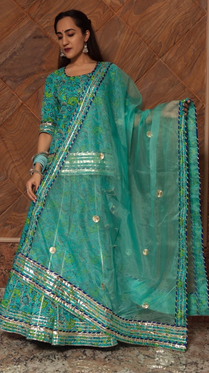 KALAKRITI COTTON HAND BLOCK SKIRT SET - Pomcha Jaipur