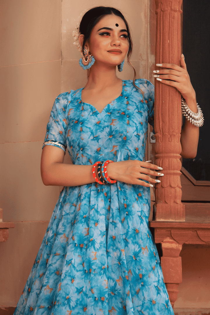 LILLY OF NILE CHIFFON ANARKALI SUIT SET - Pomcha Jaipur