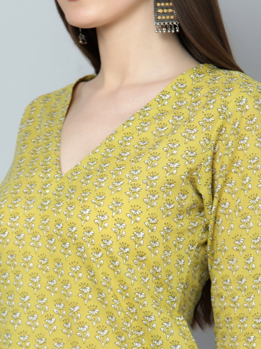 MALINI COTTON BLOCK PRINT KURTA SALWAR SET - Pomcha Jaipur