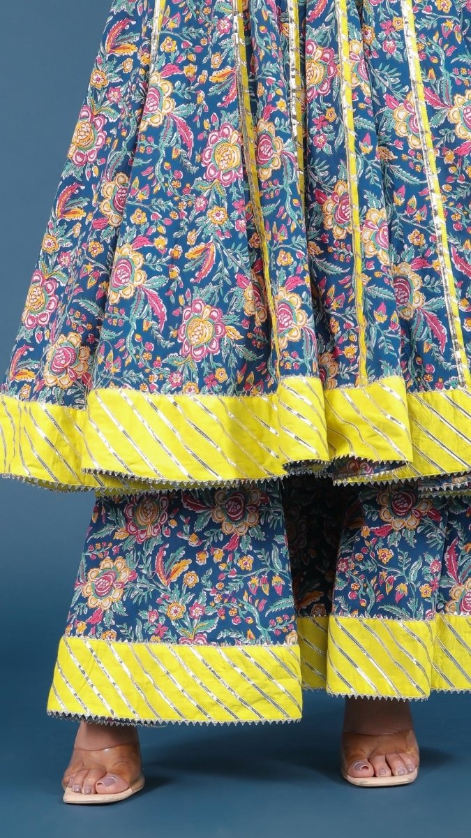 MISBA COTTON KALIDAR ANARKALI PLAZO SET - Pomcha Jaipur