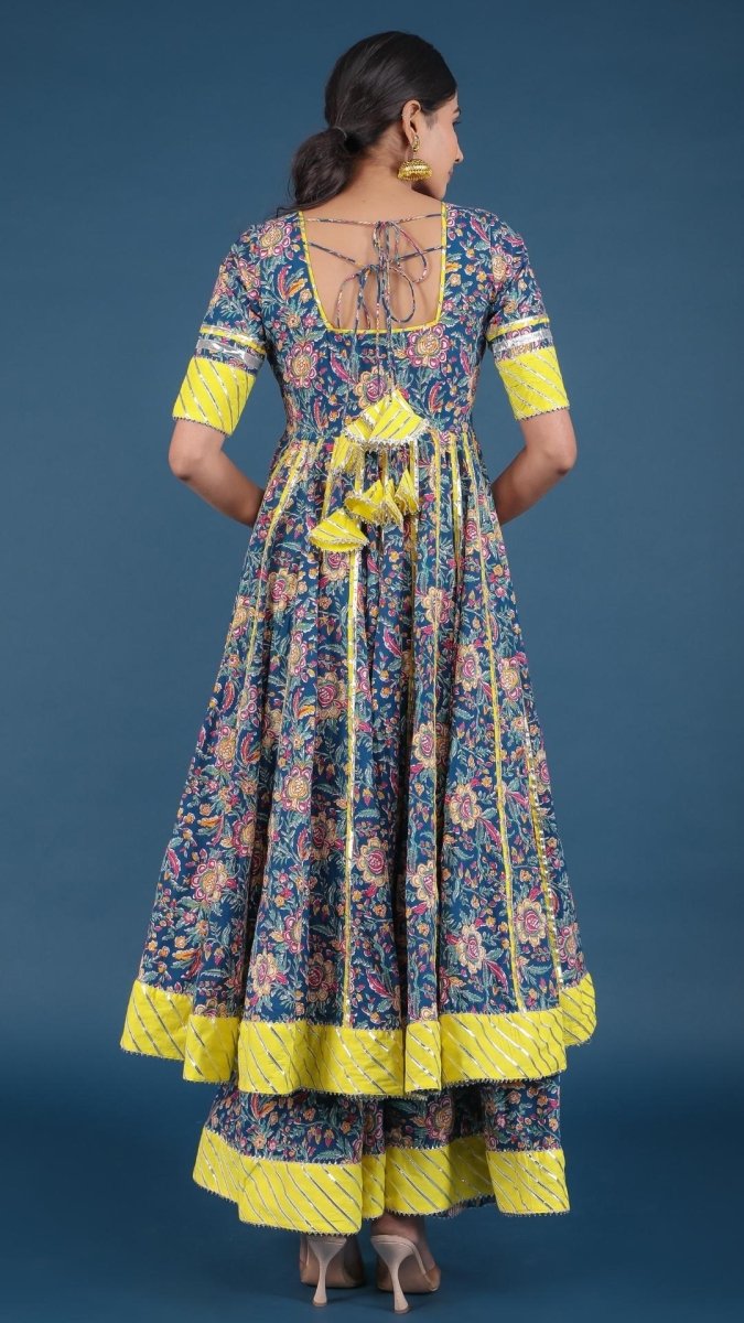 MISBA COTTON KALIDAR ANARKALI PLAZO SET - Pomcha Jaipur