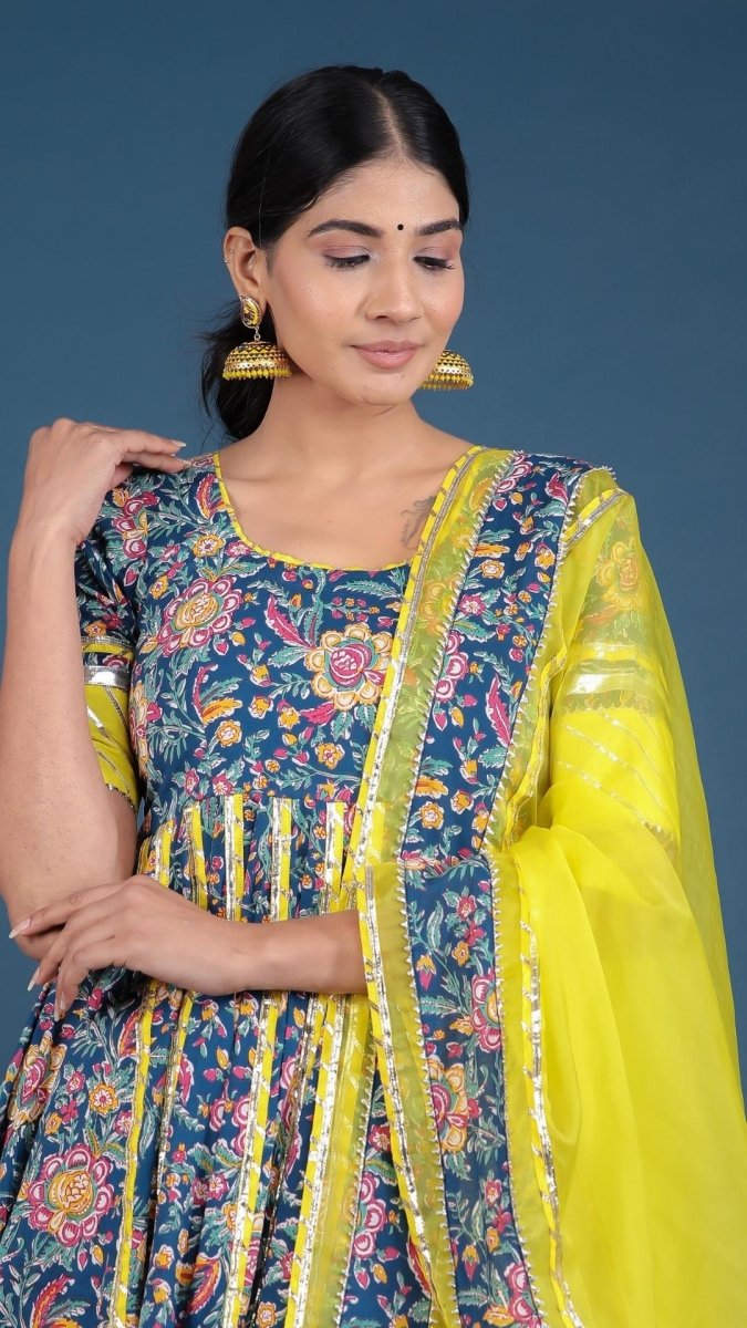 MISBA COTTON KALIDAR ANARKALI PLAZO SET - Pomcha Jaipur