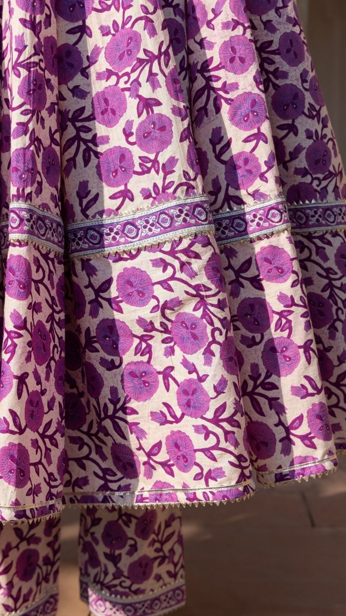 MONSOON LILLY PURPLE COTTON ANARKALI SET - Pomcha Jaipur