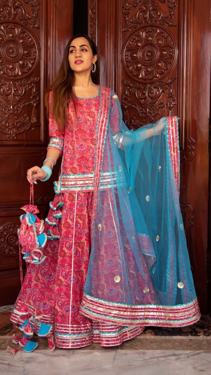 NAAZ COTTON SKIRT SET - Pomcha Jaipur