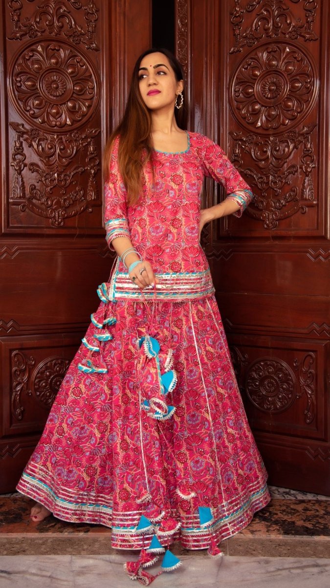 NAAZ COTTON SKIRT SET - Pomcha Jaipur