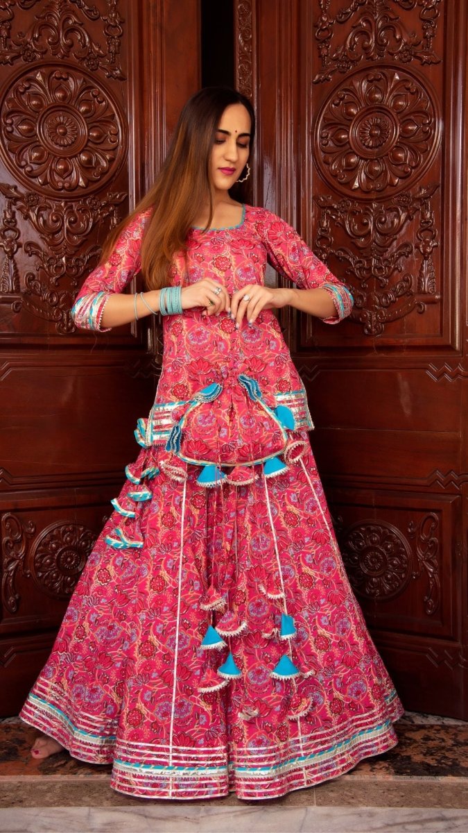 NAAZ COTTON SKIRT SET - Pomcha Jaipur