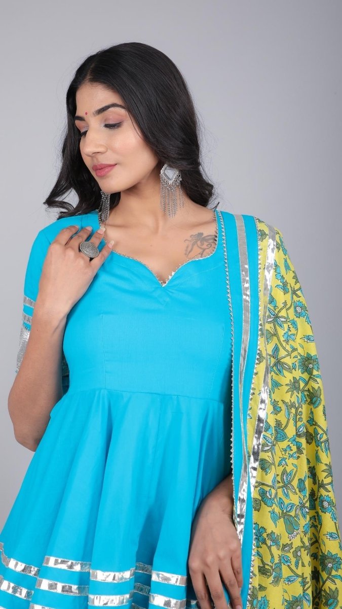 PAISELY JAAL COTTON SHARARA SET - Pomcha Jaipur