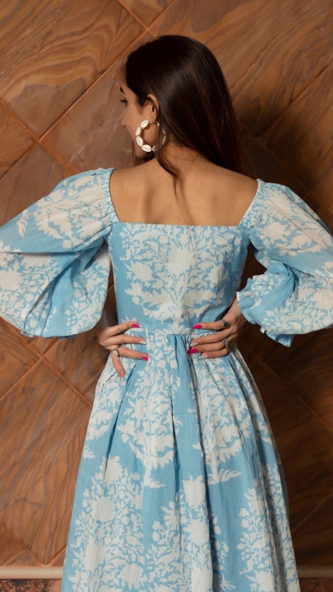 PEONY WHITE PURE COTTON DRESS - Pomcha Jaipur