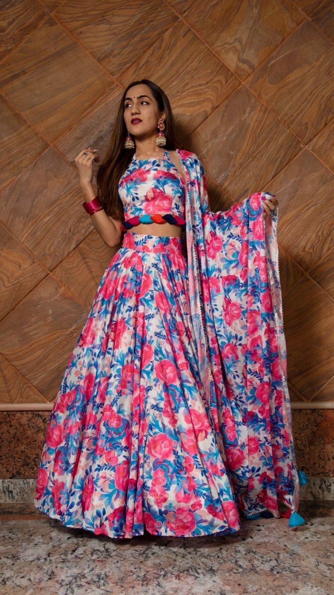 PHULWARI CHIFFON LEHENGA SET - Pomcha Jaipur