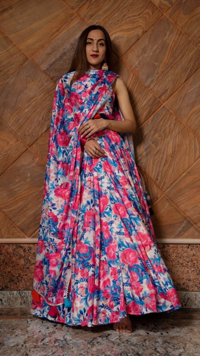 PHULWARI CHIFFON LEHENGA SET - Pomcha Jaipur