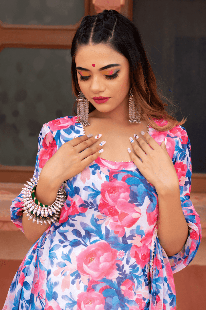 PHULWARI CHIFFON SUIT SET - Pomcha Jaipur