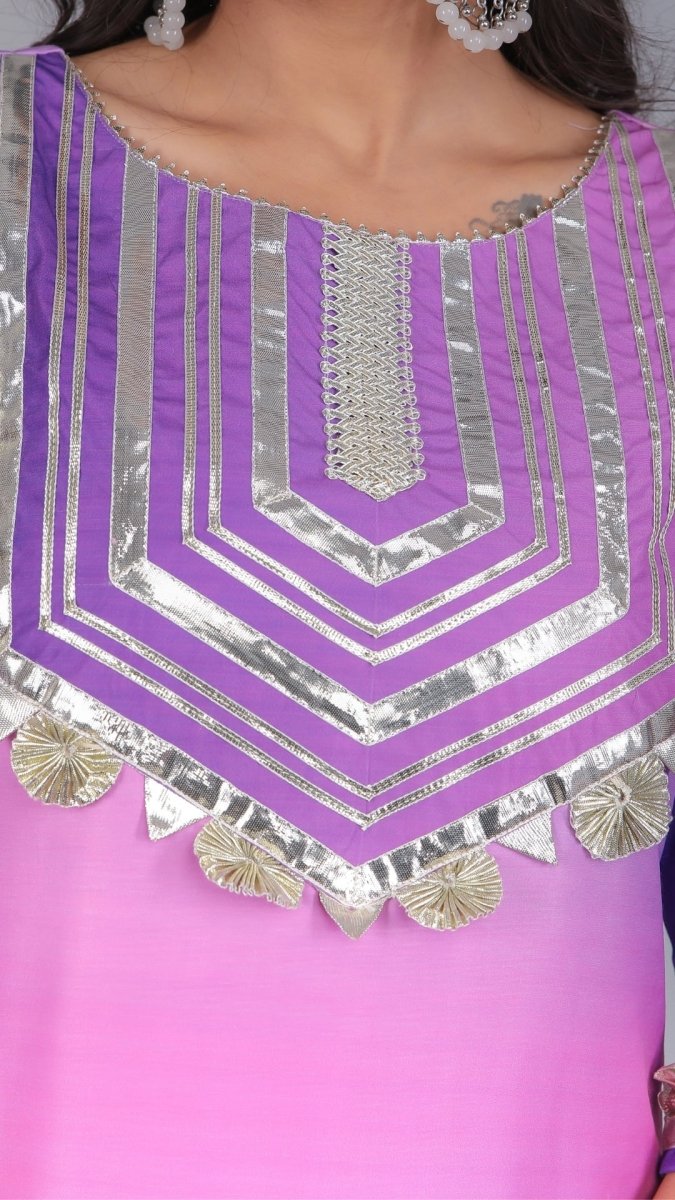 PURPLE ORCHID MUSLIN SUIT SET - Pomcha Jaipur