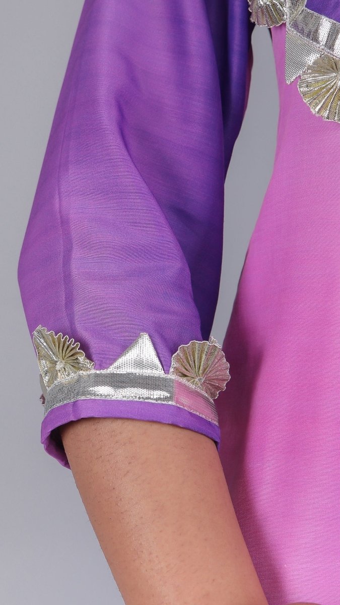 PURPLE ORCHID MUSLIN SUIT SET - Pomcha Jaipur