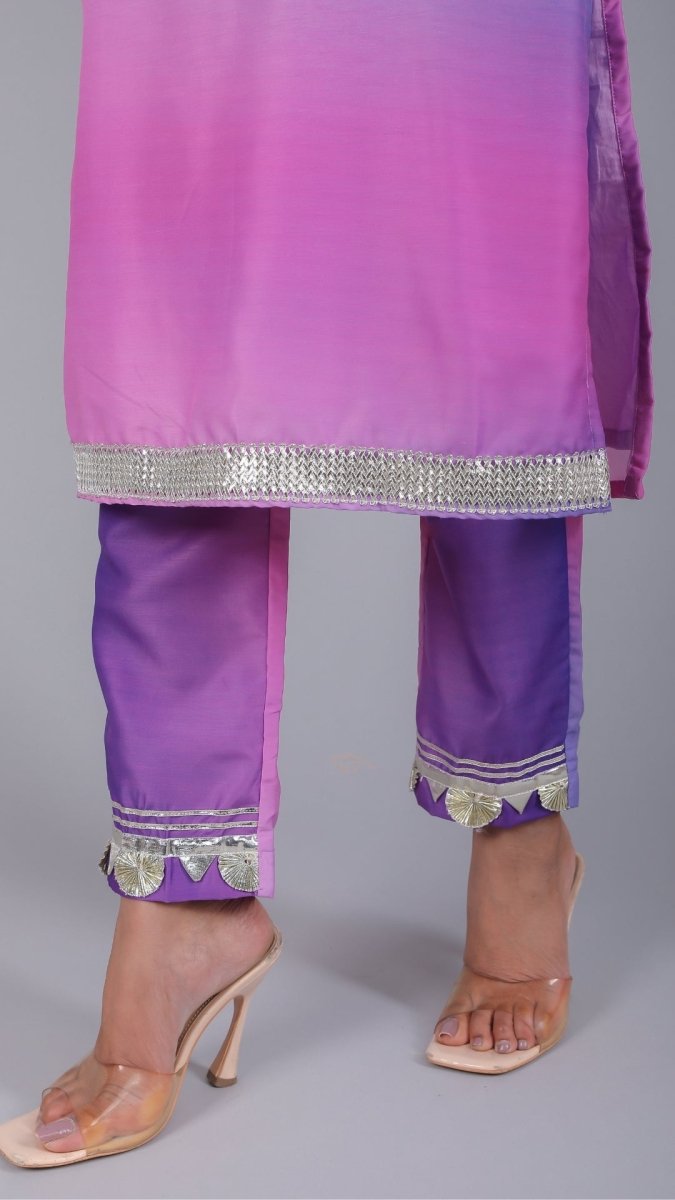 PURPLE ORCHID MUSLIN SUIT SET - Pomcha Jaipur