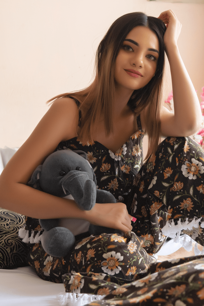 ROOP RANG HAND BLOCK COTTON NIGHT SET - Pomcha Jaipur