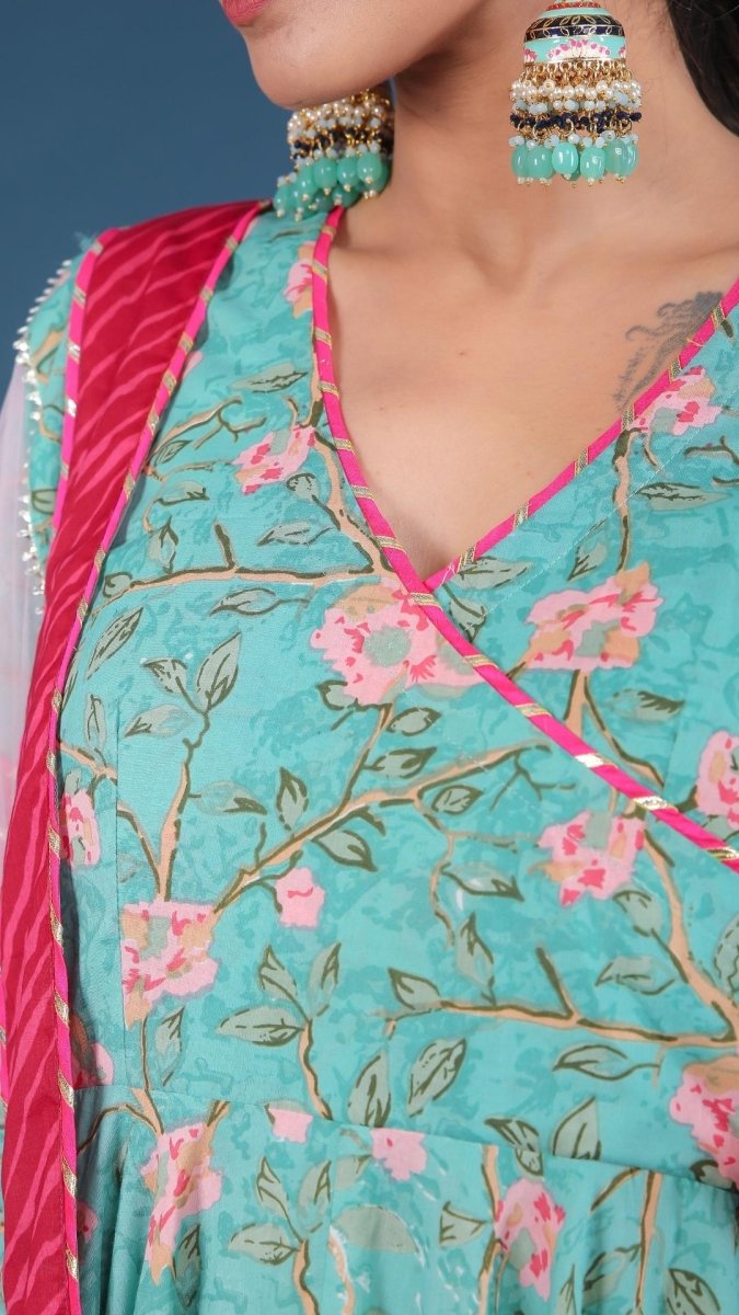 ROSEBUD COTTON ANGRAKHA SET - Pomcha Jaipur