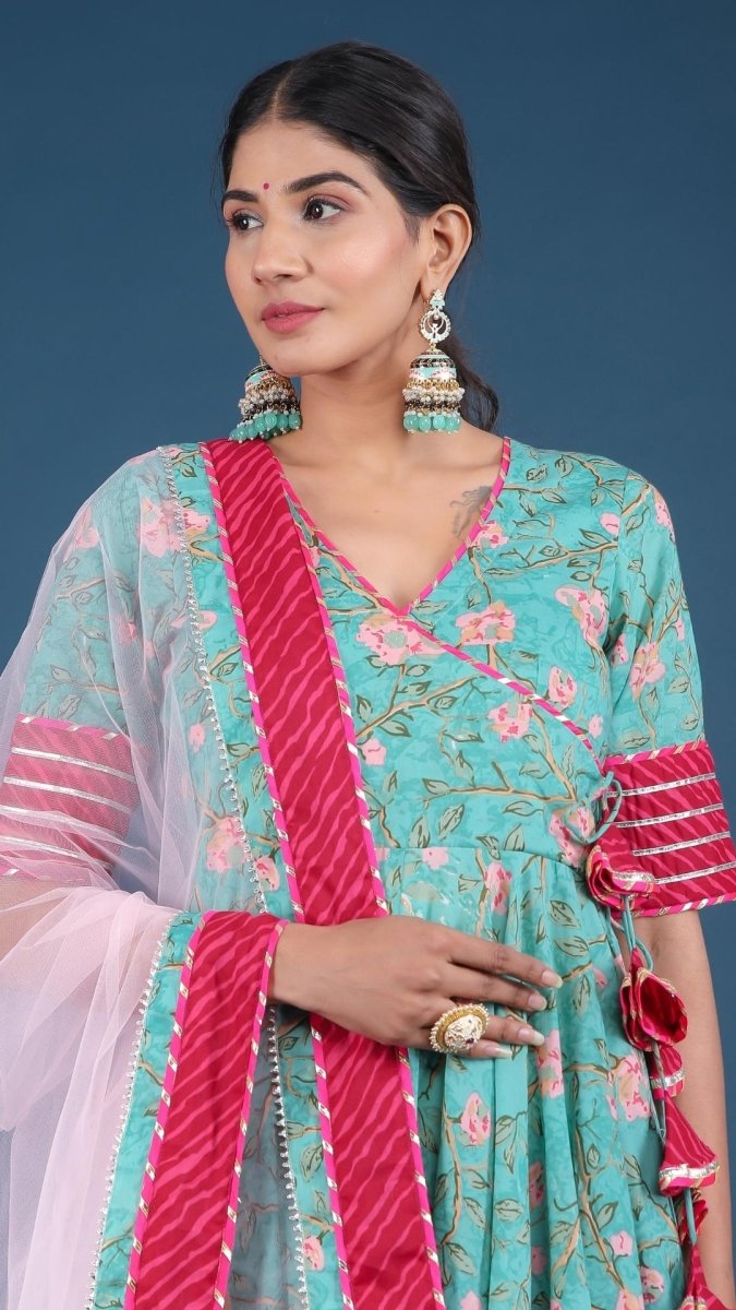 ROSEBUD COTTON ANGRAKHA SET - Pomcha Jaipur